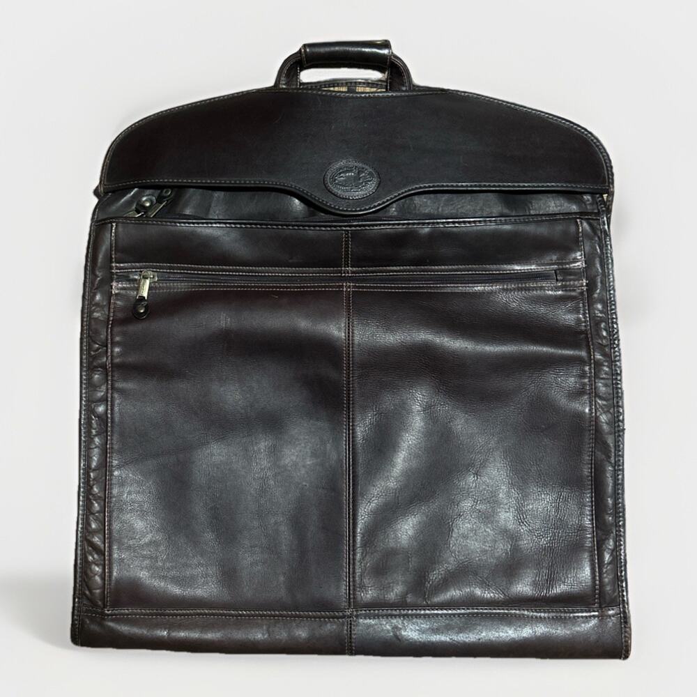 Vintage Dilana Dark Brown Leather Garment Bag Travel Luggage 44"